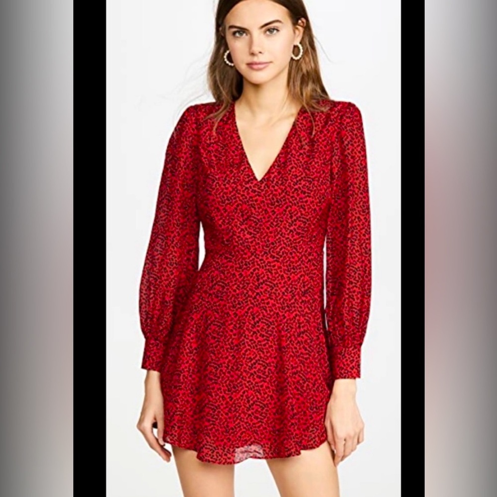 NWOT, Alice+Olivia Polly red leopard print fit & flare dress Size 6 ❤️♥️